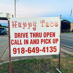 Happy Taco - Street view Drive Thru Open Sign