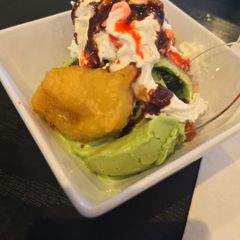 Ohana Sushi - Tempura banana with green tea ice cream for dessert! - Sushi Bars Near Me - Sparks, Nevada Ohana Sushi - Tempura banana with green tea ice cream for dessert! - Sushi Bars Near Me - Sparks, Nevada