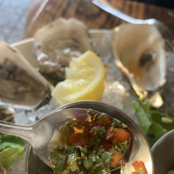 Plate 38 - Oysters* with their fresh herbs and spices to top them with. Soo good! And fresh! - New American Near Me - Pasadena, California