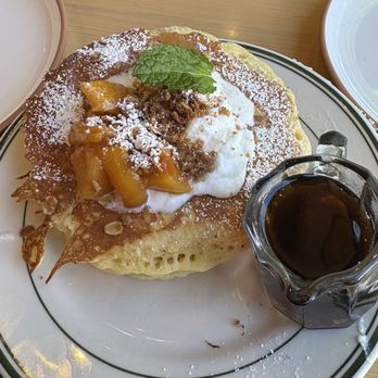 Madi - Peach Ricotta Pancakes - Breakfast & Brunch Near Me - San Diego, California Madi - Peach Ricotta Pancakes - Breakfast & Brunch Near Me - San Diego, California