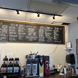 a menu on the wall