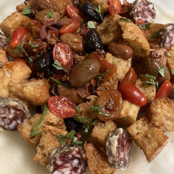 Edie Gourmet Fromagerie - Panzannella with mixed olives and italian cured meats and herbs. - Bakeries Near Me - Ocala, Florida Edie Gourmet Fromagerie - Panzannella with mixed olives and italian cured meats and herbs. - Bakeries Near Me - Ocala, Florida