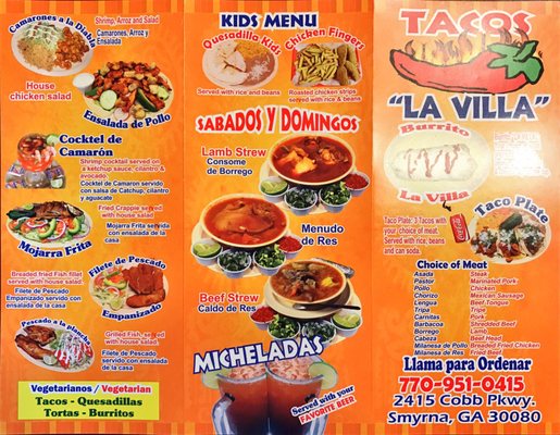 Menu photo 8 Tacos La Villa Smyrna, GA