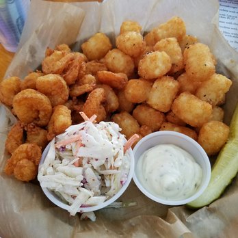 Pub 49 - My daughter ordered the popcorn shrimp with tater tots. Delicious! - Burgers Near Me - Harrisburg, North Carolina Pub 49 - My daughter ordered the popcorn shrimp with tater tots. Delicious! - Burgers Near Me - Harrisburg, North Carolina