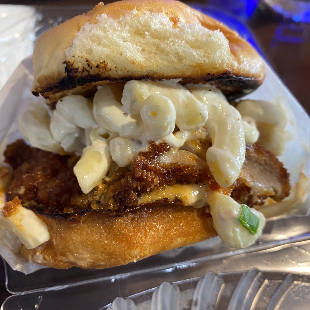 Shootz - Hot Kimchi Butter Katsu Chicken Sandwich - Hawaiian Near Me - Stanton, California Shootz - Hot Kimchi Butter Katsu Chicken Sandwich - Hawaiian Near Me - Stanton, California