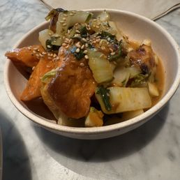 Red chile glazed sweet potatoes. Red chile glazed sweet potatoes.