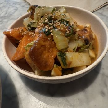 Flower Child - Red chile glazed sweet potatoes. - Salad Near Me - Woodlands, Texas
