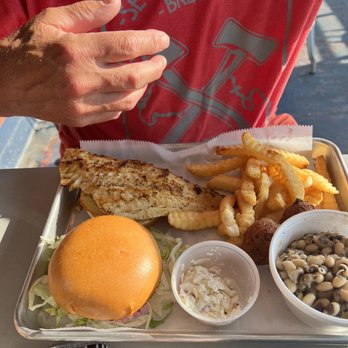 Safe Harbor Seafood - Fish sandwich, fries, slaw, black eyed peas. - Seafood Near Me - Jacksonville, Florida Safe Harbor Seafood - Fish sandwich, fries, slaw, black eyed peas. - Seafood Near Me - Jacksonville, Florida