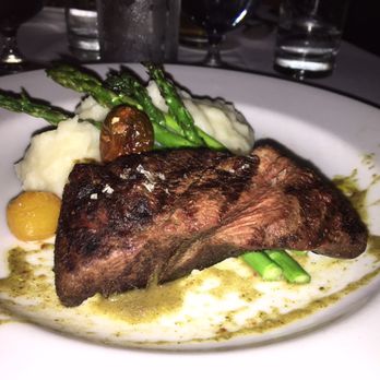 Fleetwood's on Front St - Flank steak with garlic mashed and chimichurri sauce. - New American Near Me - Lahaina, Hawaii Fleetwood's on Front St - Flank steak with garlic mashed and chimichurri sauce. - New American Near Me - Lahaina, Hawaii