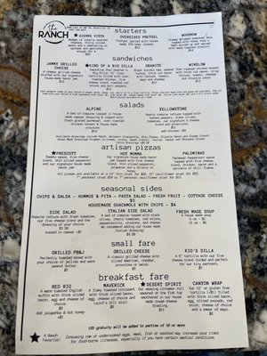 Menu photo 2 The Ranch Rockville, IN Menu photo 2 The Ranch Rockville, IN