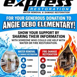 Express Restoration - Advertisement supporting Angie Debo Elementary school