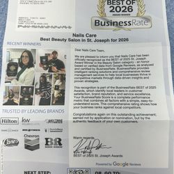 Nails Care - Award certificate