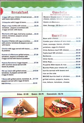 Menu photo 2 OJ Mexican Restaurant Claude, TX