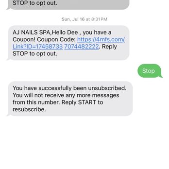 AJ Nails Spa - I keep unsubscribing and they keep coming. These are just the ones I still have on my phone - Nail Salons Near Me - Vacaville, California AJ Nails Spa - I keep unsubscribing and they keep coming. These are just the ones I still have on my phone - Nail Salons Near Me - Vacaville, California