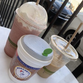 Moschetti Cafe - Strawberry shake, iced caramel latte, and hot americano. - Cafes Near Me - Vallejo, California