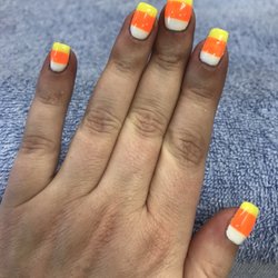 Annual Candy Corn Nails by Patricia, #87 orange and #50 yellow