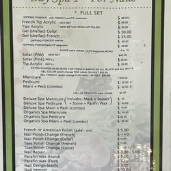 1st For Nails - 3-28-2023 menu board