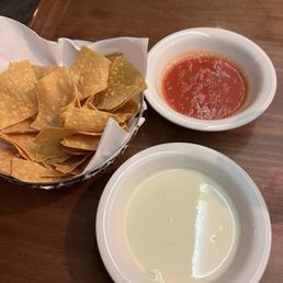 Chips, salsa, and queso