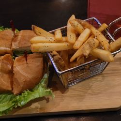 Admiral Pub - Burger and beer special $22 on Wednesday (I asked them to quarter the burger)