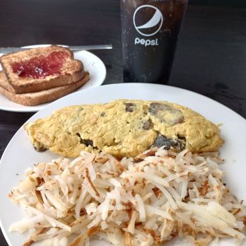 H and F By Hand and Fork - Mushroom and Swiss Omelet,Hash Browns, Wheat Toast, Diet Pepsi - Breakfast & Brunch Near Me - Richmond, Indiana H and F By Hand and Fork - Mushroom and Swiss Omelet,Hash Browns, Wheat Toast, Diet Pepsi - Breakfast & Brunch Near Me - Richmond, Indiana