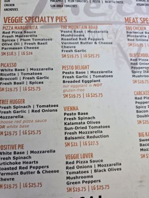 Menu photo 2 Piecasso Stowe, VT Menu photo 2 Piecasso Stowe, VT