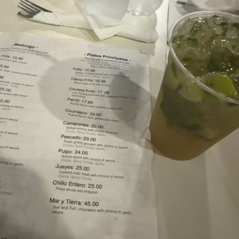 Tropical Taste Restaurant - Mojito and the menu - Puerto Rican Near Me - San Juan, Puerto Rico