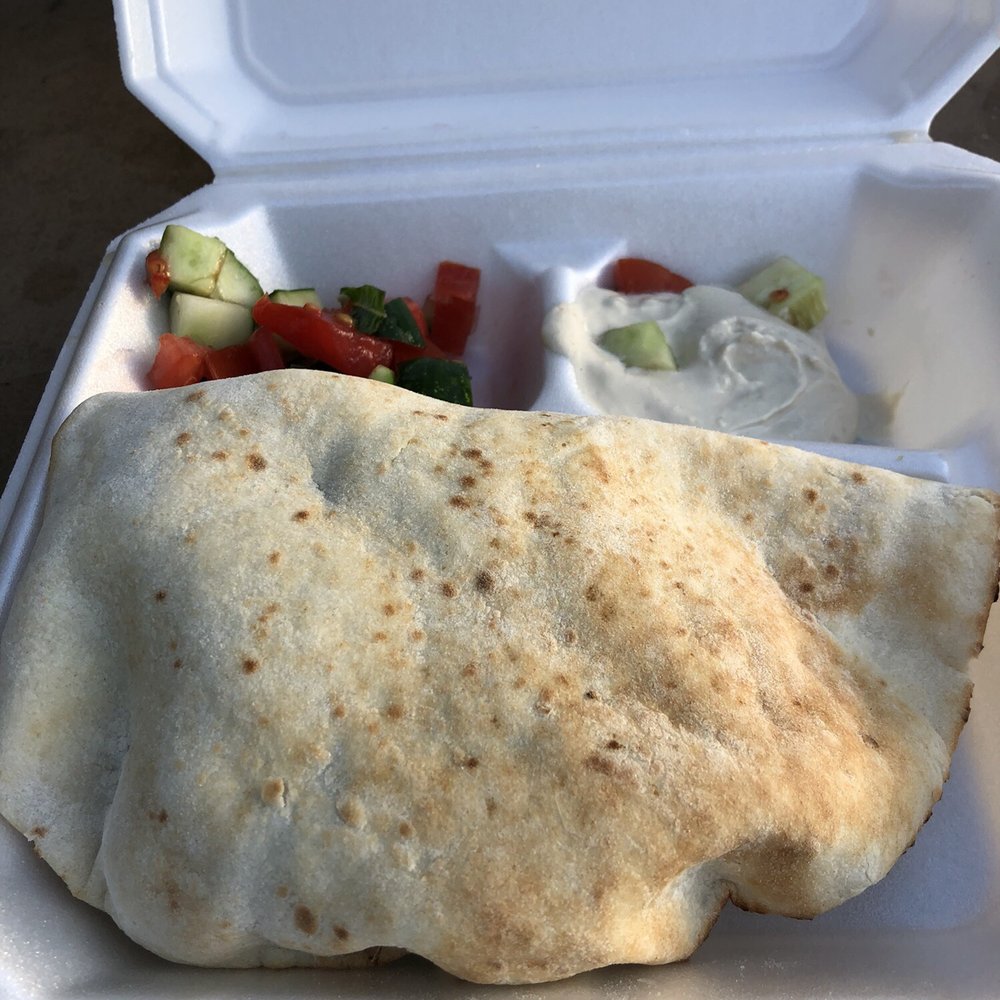 Ararat Market - Humongous pita covering the falafel. - Armenian Near Me - Clovis, California