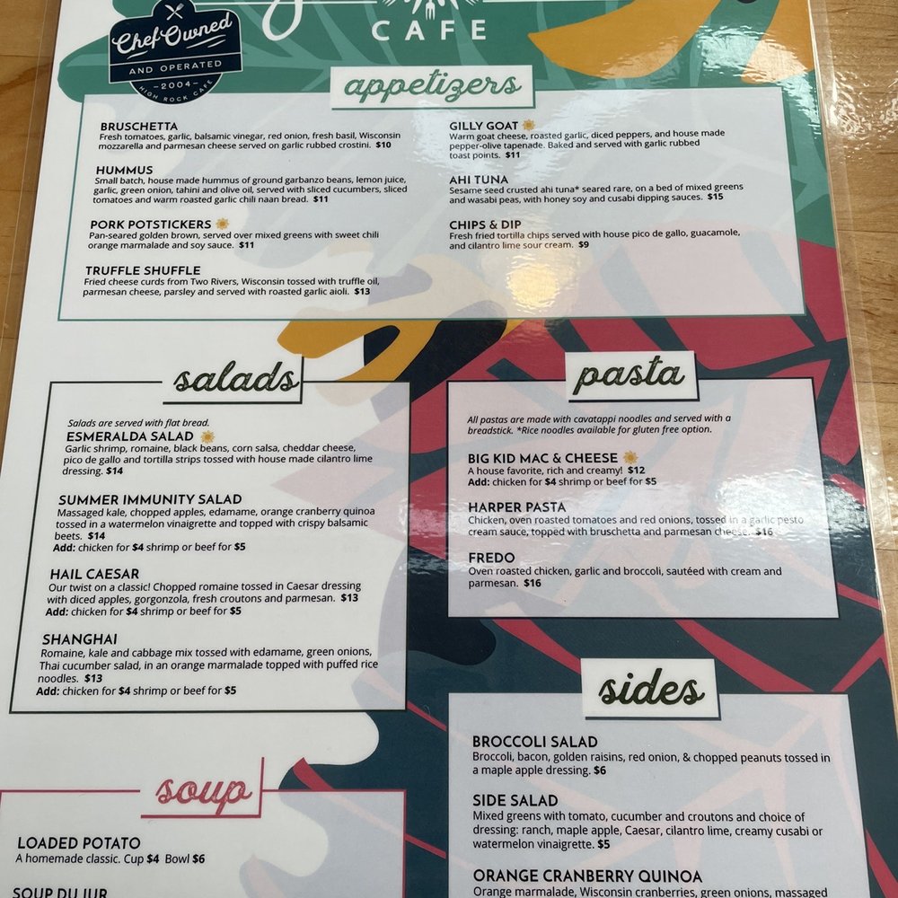 High Rock Cafe - Menu - New American Near Me - Wisconsin Dells, Wisconsin High Rock Cafe - Menu - New American Near Me - Wisconsin Dells, Wisconsin
