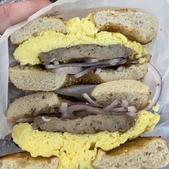 Chesapeake Bagel Bakery - a sausage and egg sandwich - Bakeries Near Me - McLean, Virginia