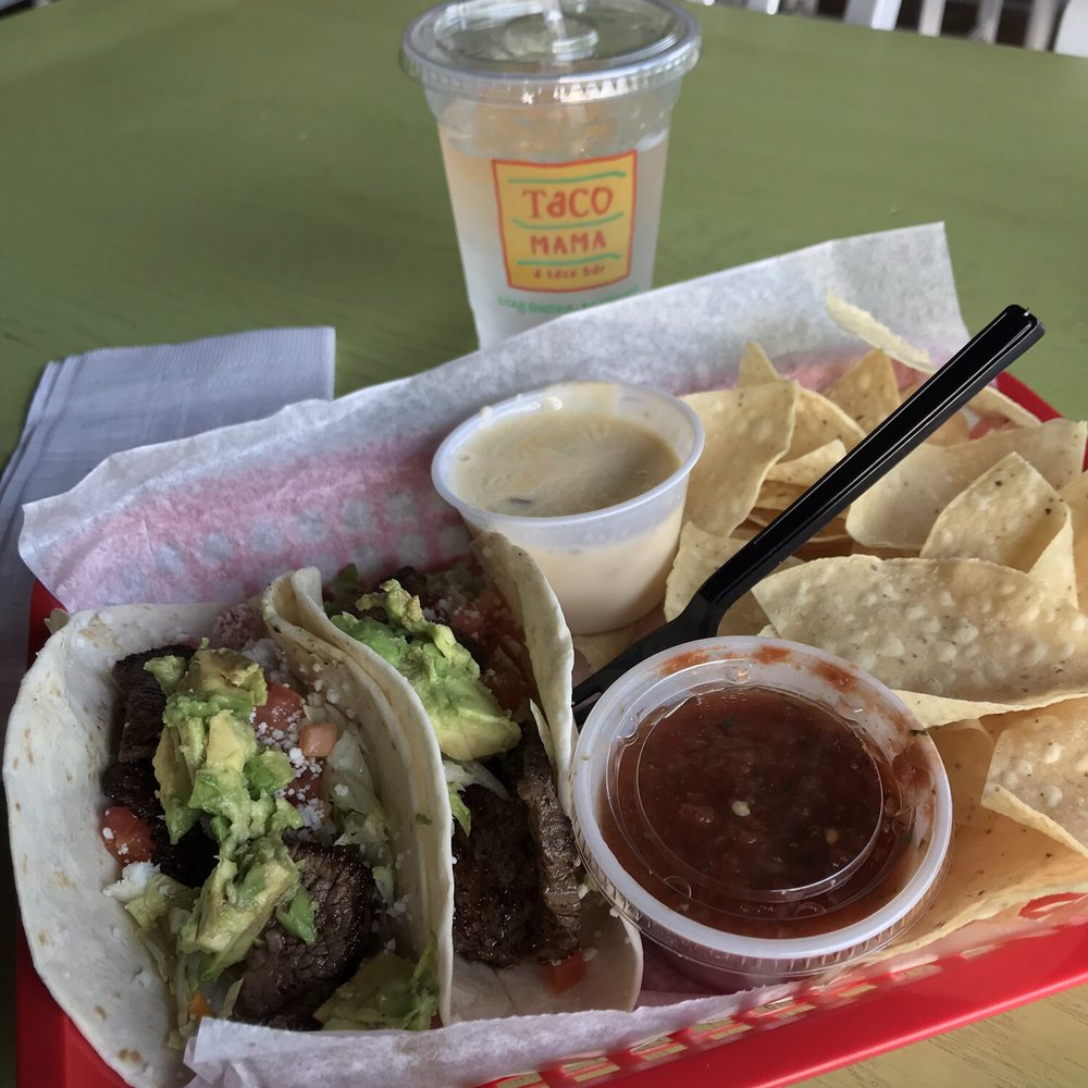 Taco Mama - Midtown Mobile - The sizzler - 2 steak taco basket with queso - Mexican Near Me - Mobile, Alabama Taco Mama - Midtown Mobile - The sizzler - 2 steak taco basket with queso - Mexican Near Me - Mobile, Alabama