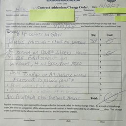 Post-Installation Inspection provided by Texas Made Windows & More (no change to any item noted)