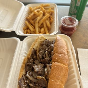 The Original Philadelphia Cheese Steaks - Cheesesteak with grilled onions and provolone. Large fries. - Cheesesteaks Near Me - Ogden, Utah The Original Philadelphia Cheese Steaks - Cheesesteak with grilled onions and provolone. Large fries. - Cheesesteaks Near Me - Ogden, Utah