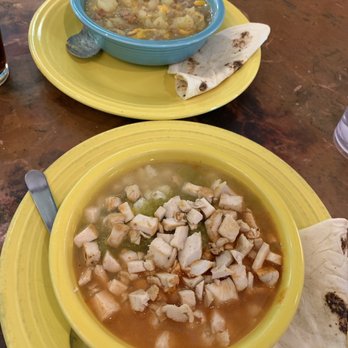 Caffe Greco - Chicken posole and green chili stew - Cafes Near Me - Santa Fe, New Mexico