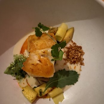 Canje - Tilefish Tamarind, Rum Butter, Green Mango, Papaya 28 - Caribbean Near Me - Austin, Texas Canje - Tilefish Tamarind, Rum Butter, Green Mango, Papaya 28 - Caribbean Near Me - Austin, Texas
