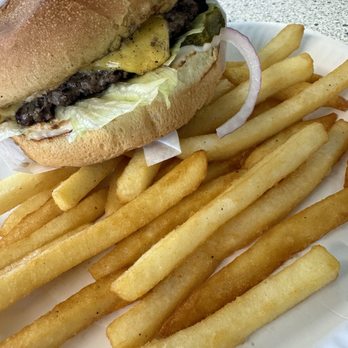 TK Burgers - Big Bargain Special ( cheeseburger and fries) - Burgers Near Me - Costa Mesa, California