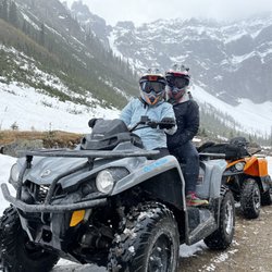 Canadian Off Road Adventures - This photo literally made my Christmas card...! In a snow globe! ATV tour with Canadian Off-Road Adventures in Golden, British Columbi