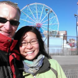 A Slice of Brooklyn Bus Tours - In front of the famous Wonder Wheel!