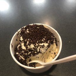 Regular, cookie dough, chocolate jimmies, and had whipped cream!