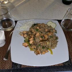 Thai Princess - 45 salmon green curry is more like fried rice but still good