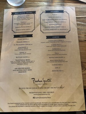 Menu photo 5 Piedra Santa Tijuana, BCN