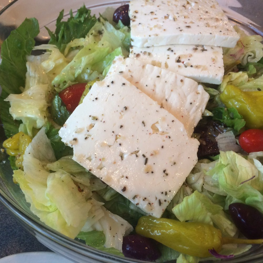 Post Corner Pizza - Massive Greek salad - Pizza Near Me - Darien, Connecticut Post Corner Pizza - Massive Greek salad - Pizza Near Me - Darien, Connecticut