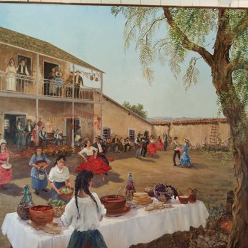 Olivas Adobe Historical Park - Painting of a party at the adobe. - Landmarks & Historical Buildings Near Me - Ventura, California Olivas Adobe Historical Park - Painting of a party at the adobe. - Landmarks & Historical Buildings Near Me - Ventura, California