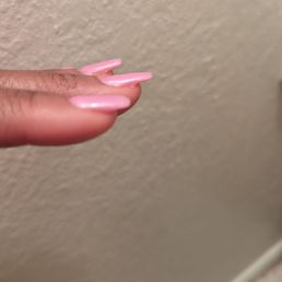 My nails are flat the clump of product on each tip