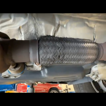 Midas - This is what my flex pipe look like when I dropped the car off. - Tires Near Me - Warminster, Pennsylvania