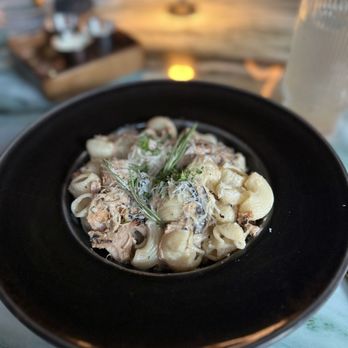 V Modern Italian - Black truffle pasta with chicken added - Italian Near Me - Nashville, Tennessee V Modern Italian - Black truffle pasta with chicken added - Italian Near Me - Nashville, Tennessee