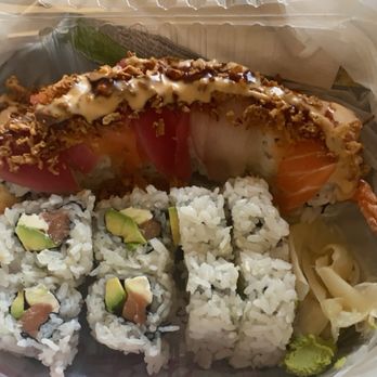 Ginza Sushi - Philadelphia Roll Golden Crunch Roll - Japanese Near Me - San Diego, California