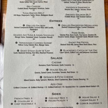 7th Wave Restaurant - 2nd page of food menu. - Seafood Near Me - Rockport, Massachusetts