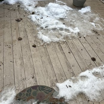 Roof One - Trash and dirt left behind by Roof One on my patio. - Roofing Near Me - Pontiac, Michigan Roof One - Trash and dirt left behind by Roof One on my patio. - Roofing Near Me - Pontiac, Michigan