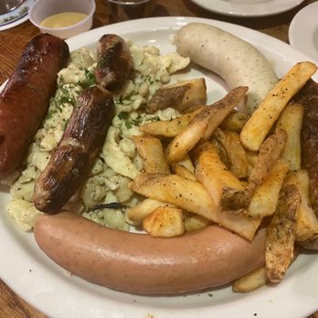 Bavarian Grill - Large bratwurst plate with fries and Spatzle. $20 - German Near Me - Plano, Texas Bavarian Grill - Large bratwurst plate with fries and Spatzle. $20 - German Near Me - Plano, Texas