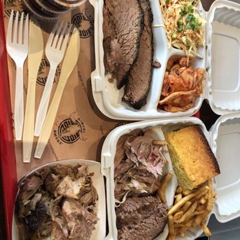 Kimchi Smoke BBQ Shack - Smoke Box, Brisket Box, and 1/2 Lb pork shoulder - Barbeque Near Me - Ridgewood, New Jersey